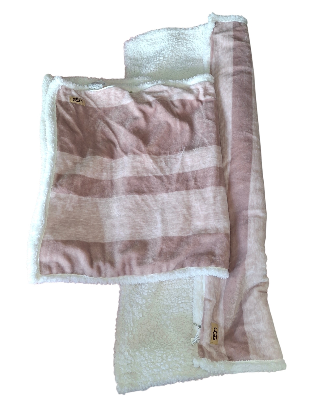 Pair Of UGG Pink Sherpa-Lined Pillow Shams